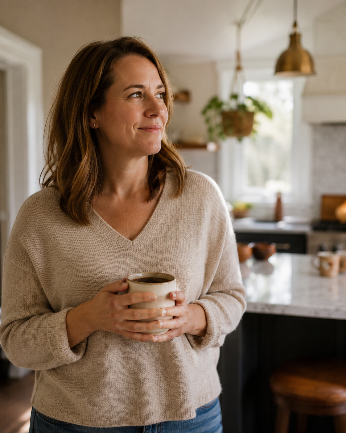 A KC homeowner at home with a coffee